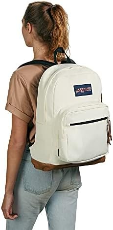 JanSport Right Pack Backpack - Durable Daypack with Padded 15" Laptop Sleeve, Spacious Main Compartment & Integrated Water Bottle Pocket - Coconut - Image 4