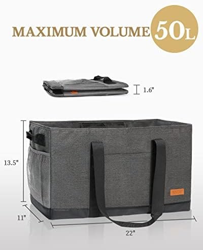 WONDAY Large Stand Up Utility Tote Bag, Reusable Grocery Bags Foldable with Waterproof Bottom - Image 5