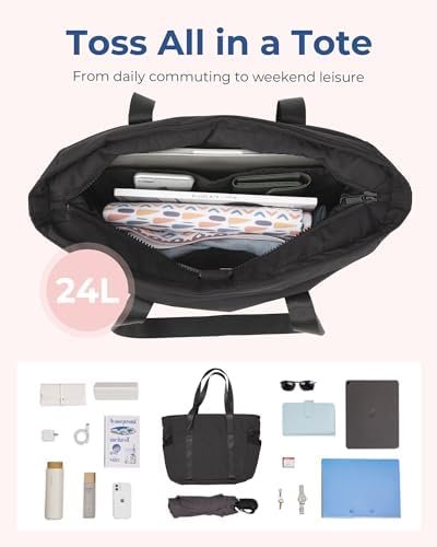 BAGSMART Tote Bag for Women with Zipper, Gym Tote with Compartments, Laptop Work Tote Nurse Dance Yoga Bag for Sport, Travel - Image 3