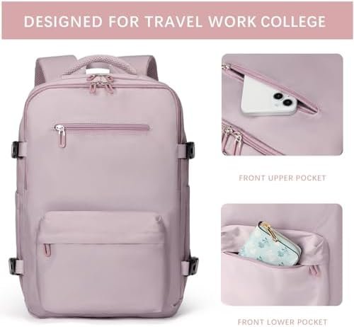 SHRRADOO Travel Laptop Backpack for Women, Casual Work Bag 17inch College High School Laptop Backpack Airline Approved Backpack Hiking Business Nurse Bag Casual Daypack for Weekender - Image 2