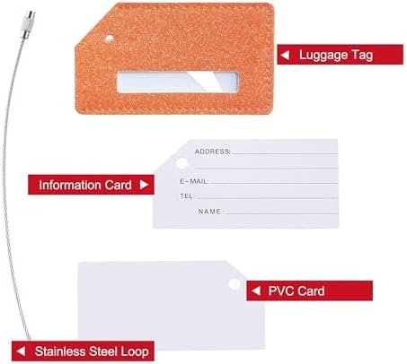 5 Pack Luggage Tag for Suitcases with Stainless Loop, TSA Approved, Privacy Protection Travel Essentials Bag Tags by Gostwo - Image 3