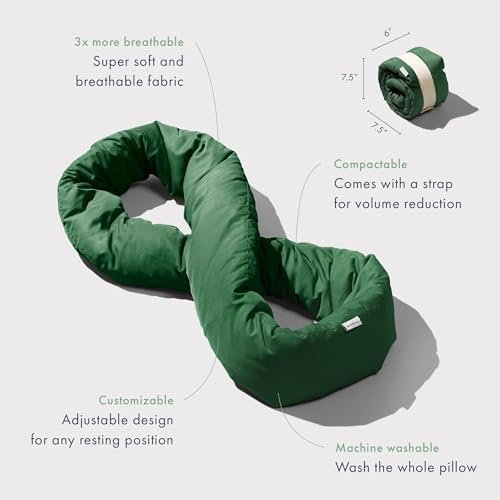 Huzi Infinity Pillow - Travel Neck Pillow - Versatile Soft 360 Support Scarf - Machine Washable - Home Travel Flight Road Trips (Pine Green) - Image 3
