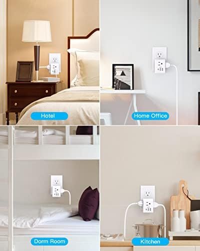 Multi Plug Outlet Extender, Power Strip Non Surge Protector Electric Outlet Splitter with 3 USB Wall Charger (1 USB C), Multiple Outlet Expander for Cruise, Dorm, Travel, Home, Office - Image 7