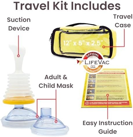 LifeVac Yellow Travel Kit - Portable Suction Rescue Device, First Aid Kit for Kids and Adults, Portable Airway Suction Device for Children and Adults - Image 2