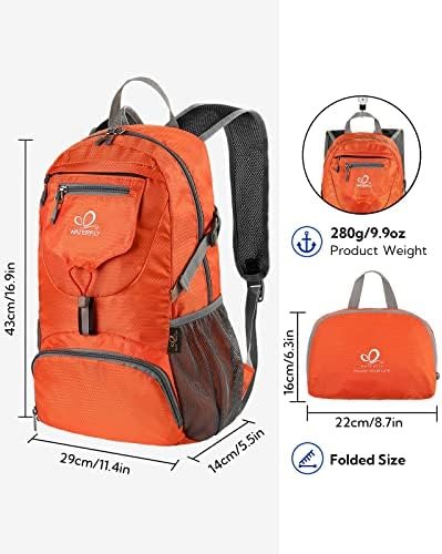 WATERFLY Small Lightweight Packable Backpack: 20l Ultra Light Foldable Travel Hiking Camping Daypack Day Pack for Man Woman - Image 2