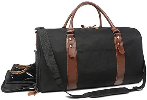 Oflamn Duffle Bag for Men Canvas Weekender Overnight Bag Carry On Luggage Travel Bag with Shoe Compartment and Toiletry - Image 6