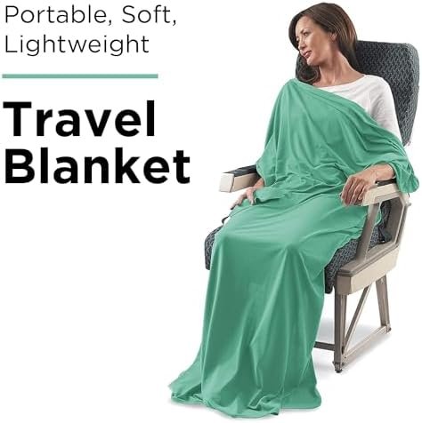 SAGEFINDS Airplane Travel Blanket | Compact Throw Blanket for Camping and Hiking | Converts into a Pillow | Travel Gift | Soft Jersey Knit | Fits in Backpack | Attaches to Luggage | Travel Essential - Image 2