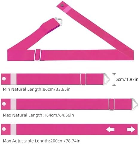 2 Pack Travel Belt for Luggage Straps, 2-in-1 Adjustable Elastic Suitcase Strap Airport Travel Accessories,Rose - Image 3
