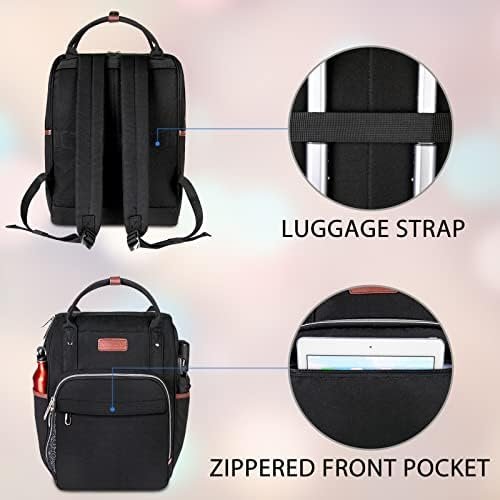 VANKEAN Laptop Backpack for Women Men 15.6-16.2 Inch Stylish Computer Work Backpack, Waterproof College Casual Daypack Business Travel Backpacks with USB Port & RFID Blocking, Black - Image 6