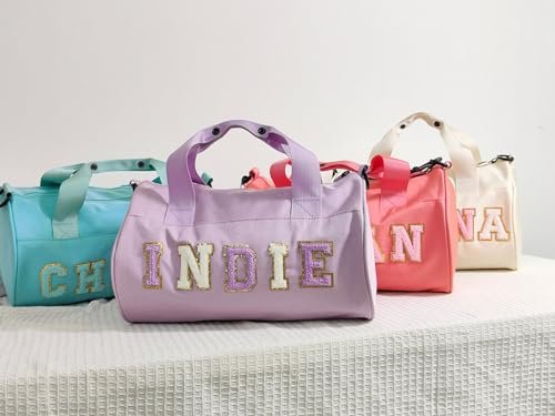 Personalized Dance Ballet Bag Girls Boy, Toddler Kid Cute Travel Duffel Bag, Sport Duffle Bag, Gym Bag, Cheerleader Bag, Weekender Overnight Bag Gift, Chenille Letter Name - Image 2