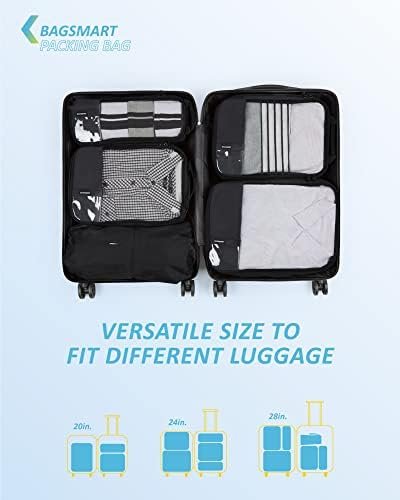 BAGSMART 6 Set/4 Set/2 Set Compression Packing Cubes for Travel, Lightweight Vacation Travel Essentials, Travel Accessories for Suitcase Organizer Bags Set, Durable Luggage Organizer Travel Bags - Image 3