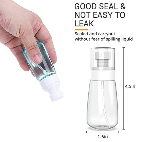 Pack 2 Small Spray Bottle Travel Size 2oz/60ml - Fine Mist Mini Empty Spray Bottles - Leak Proof - for Toners, Face & Hair Mist - Image 2