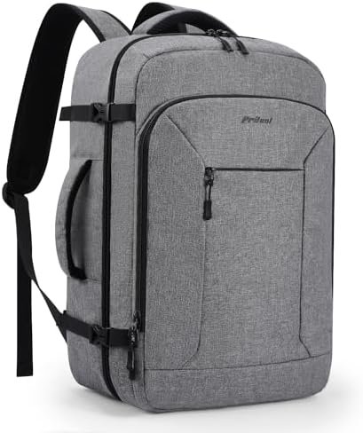 Travel Backpack for Women/Men,Waterproof Carry On Backpack with Laptop Compartment,Travel Essentials Backpack for Traveling,Business Hiking,Casual,Gym(Grey)