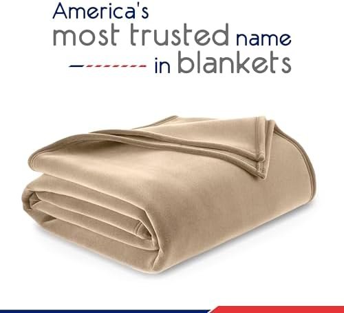Vellux Twin Size Blanket - All Season Luxury Warm Lightweight Durable Pill-Resistant Bed Blankets - Perfect for Bed Couch Sofa - Beige Bed Blankets Twin Size - Hotel Quality (66 x 90 Inch, Beige) - Image 2