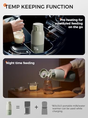 Portable Milk Warmer with Super Fast Charging and Cordless, Instant breastmilk, Formula or Water Warmer with 10 Ounces Big Capacity, Baby Flask for Vehicle,car,Airplane Journey - Image 4