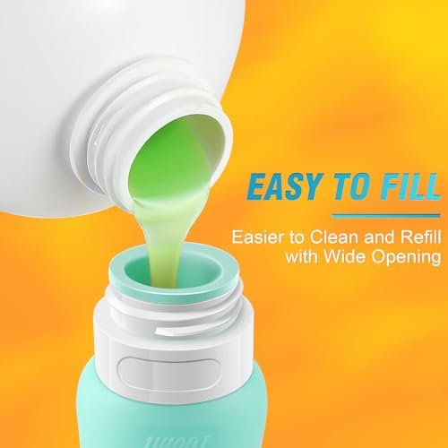 Travel Bottles for Toiletries, Travel essentials BPA Free Leak Proof Tubs Refillable Liquid Accessories with Toiletry Bag for Cometic Shampoo and Lotion Soap 4 Pack (3.3oz) - Image 4