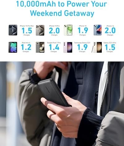 Anker Power Bank (PowerCore 10K), Compact 10,000mAh Battery Pack with PowerIQ Charging Technology and USB-C for iPhone, iPad, Samsung Galaxy, Pixel, and More - Image 6