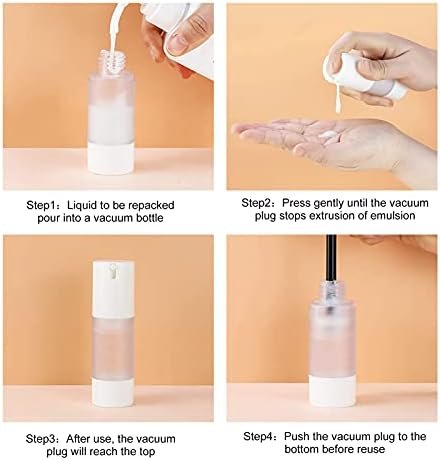 longway 3pcs Empty Refillable Airless Pump Bottle,Travel Foundation Containers,Airless Cosmetic Pump Bottle for Hand Sanitizer, Toner,Gel,Hair Oil, Lotion and Face Cream (1oz/30ml, frosted) - Image 5
