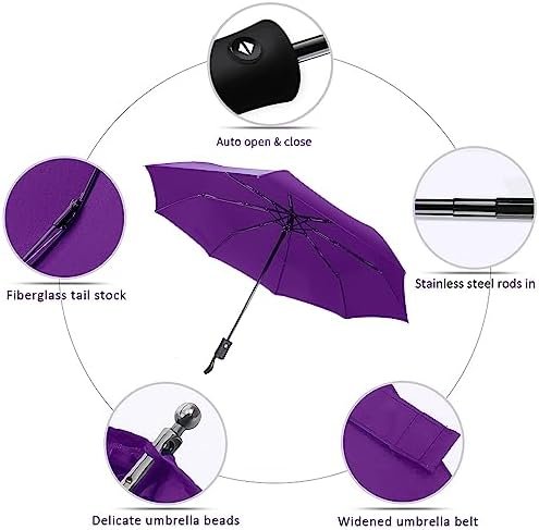 MRTLLOA 42/49 Inch Compact Windproof Travel Umbrella for Rain, Lightweight, Portable, Automatic, Strong, Waterproof Folding Umbrellas for Women, Men and Teenagers - Image 3