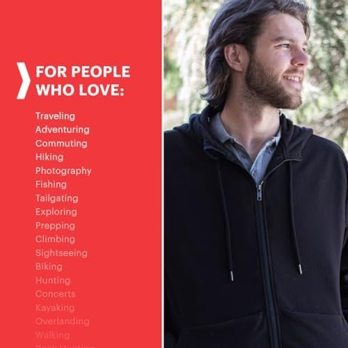 SCOTTeVEST Microfleece Hoodie for Men - 21 Hidden Pockets - Warm Fleece Zip Up Sweatshirt for Travel & More - Image 3