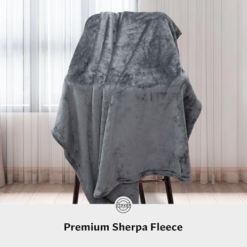 STOVER 2-in-1 Combo Airplane Travel Blanket & Pillow Bag- Lightweight, Compact, Packable, Warm Premium Fleece Set for Long Flights- w/Luggage Sleeve & Backpack Clip- for Men, Women & Families (Grey) - Image 5