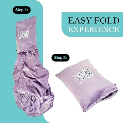 Commollis Travel Blanket Airplane Compact - 2 in 1 Airplane Travel Accessory, from Airplane Blanket to Travel Pillow, with Luggage Strap, Soft Handles and Security Pockets - Image 2