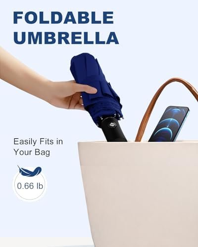 Compact Travel Umbrella, Folding Small Mini Windproof Umbrella, Lightweight Portable Parasol for Backpack Purse, Car Backpack Purse Automatic Umbrellas for Rain - Image 2