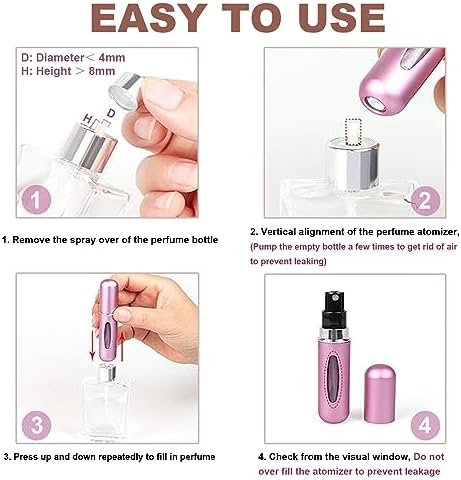 KAYZON Travel Mini Perfume Refillable Atomizer Container, Portable Perfume Spray Bottle, 5ml Travel Perfume Scent Pump Case Fragrance Empty Spray Bottle for Traveling and Outgoing (3 Pack) - Image 4