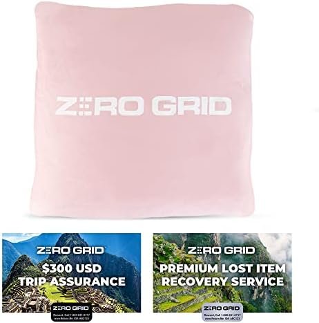 Zero Grid Premium Lightweight Wearable Super Soft Travel Blanket with Neck Snaps, Cozy Footpockets and Zipper Pouch (Rose Pink) - Image 9