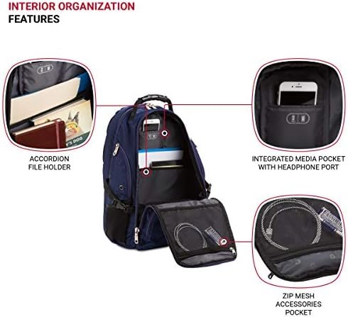SwissGear 5977 ScanSmart Laptop Backpack, Navy, 17-Inch - Image 4