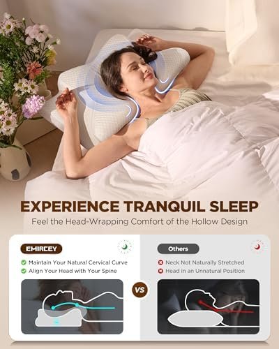 Dream Without Pain Cervical Neck Pillow for Sleeping, Ergonomic Contour Side Sleeper Pillows for Adults, Cooling Orthopedic Pillow for Neck Relief Support, Memory Foam Pillows Back Stomach Sleepers - Image 2