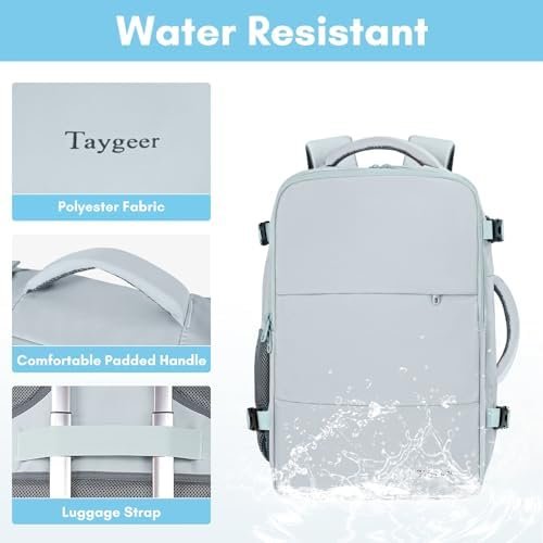 Taygeer Carry On Backpack, 35l Travel Backpack for Women Airline Approved, Cute Underseat Personal Item Travel Bag With Shoe Compartment, Casual Daypack Gifts for Friend Hiking Outdoor Weekend,Blue - Image 7