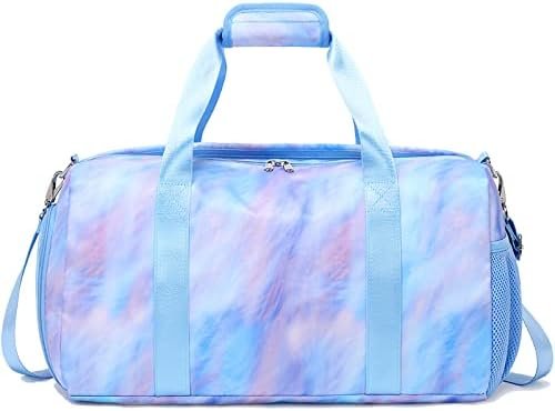 Dance Bag Girls Duffle Bag Teen Sports Gym Bag Travel Bag for Weekender Sleepover Overnight Bag with Shoe Compartment and Wet Pocket
