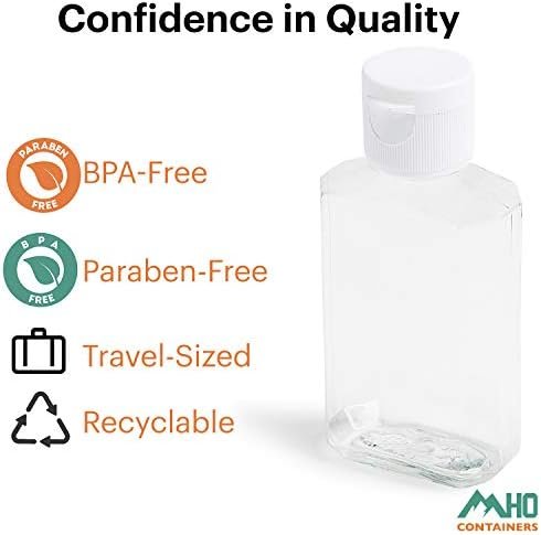 | Clear, Refillable Flip-Top Bottles | BPA/Paraben-Free, 2 fl oz (60 mL) — Set of 20 - Image 5