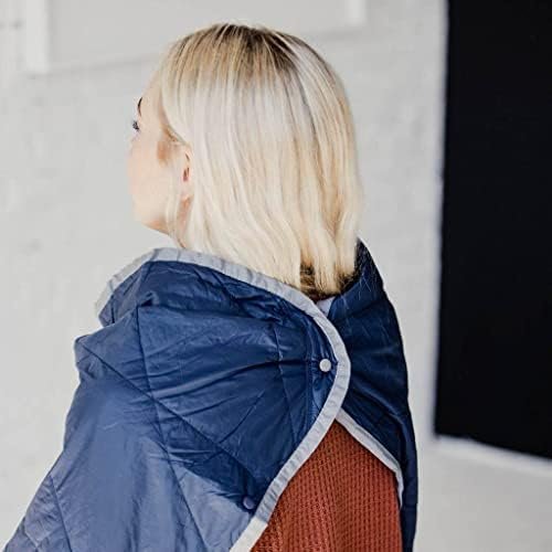 Gravel Layover Ultra-Compact Packable Down Blanket for Travel & Camping - Lightweight, Warm Travel Blanket Airplane, Car Blanket, Down Alternative Blanket- Includes Carrying Pouch (Blue) - Image 4