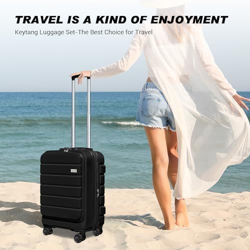 Explorer Lightweight Hardside Expandable Luggage Spinner Wheels Suitcase W/TSA Lock, Black, Carry on-3 Pieces - Image 7