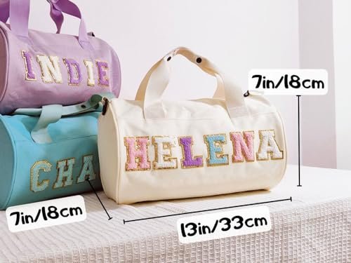 Personalized Dance Ballet Bag Girls Boy, Toddler Kid Cute Travel Duffel Bag, Sport Duffle Bag, Gym Bag, Cheerleader Bag, Weekender Overnight Bag Gift, Chenille Letter Name - Image 6