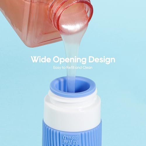 Morfone Silicone Travel Bottles for Toiletries, TSA Approved Travel Size Containers 3oz, Leakproof BPA Free Travel Accessories Kits for Shampoo Conditioner Lotion Liquids 4 Set, Blue - Image 4