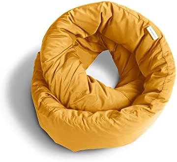 Huzi Infinity Pillow - Travel Neck Pillow - Versatile Soft 360 Support Scarf - Machine Washable - Home Travel Flight Road Trips (Ochre Yellow)