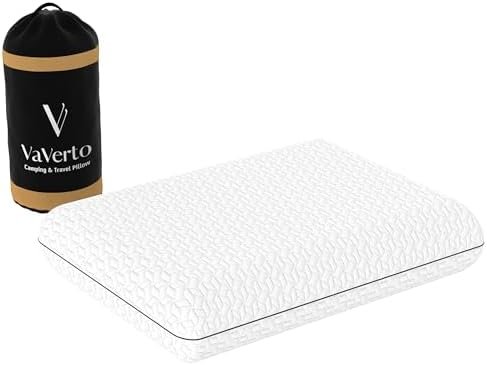 Vaverto Small Memory Foam Bed Pillow for Camping - Compressible Medium Firm, Breathable Cover, Machine Washable, Ideal Backpacking, Airplane and Car - Image 8