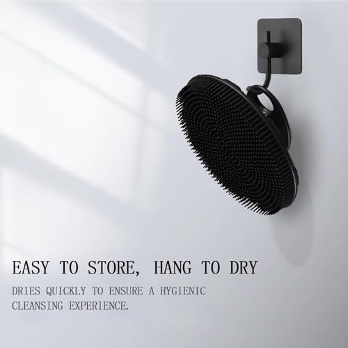 INNERNEED Food-grade Soft Silicone Body Scrubber Shower Brush Handheld Cleansing Skin Brush, Gentle Exfoliating and Lather Well (Black) - Image 3