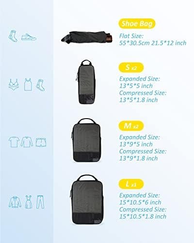 BAGSMART 6 Set/4 Set/2 Set Compression Packing Cubes for Travel, Lightweight Vacation Travel Essentials, Travel Accessories for Suitcase Organizer Bags Set, Durable Luggage Organizer Travel Bags - Image 2