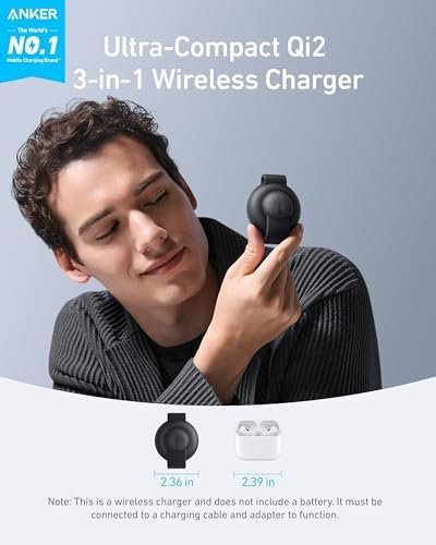 Anker MagSafe Compatible MagGo UFO 3-in-1 Charger, iPhone 16 Wireless Charger Station, Qi2 Certified 15W, Foldable Travel Charging Pad, for iPhone 15/14/13/12, AirPods, Apple Watch (Not a Power Bank) - Image 2