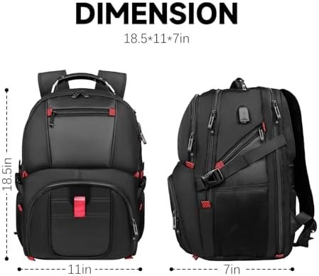 Extra Large Backpack, Big Capacity Backpack, Travel Laptop Backpack 50L for Women Men, College TSA Business Work Nursing Computer Bag 17 Inch, Black - Image 6