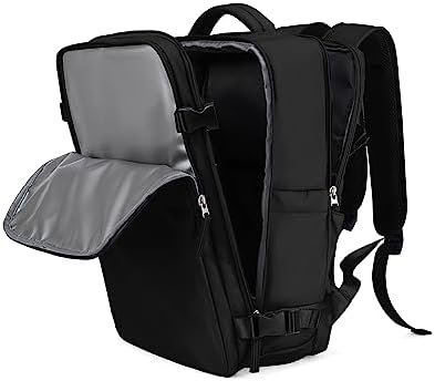 coowoz Travel Backpack For Women Men Airline Approved,Black Carry On Backpack,Large Hiking Waterproof Outdoor Sports Rucksack Casual Daypack Fit 15.6 Inch Laptop Backpack for College