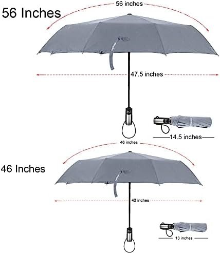TradMall 2 Pack Travel Umbrella Windproof 46/56 Inches Large Canopy Reinforced Fiberglass Ribs Auto Open & Close - Image 3