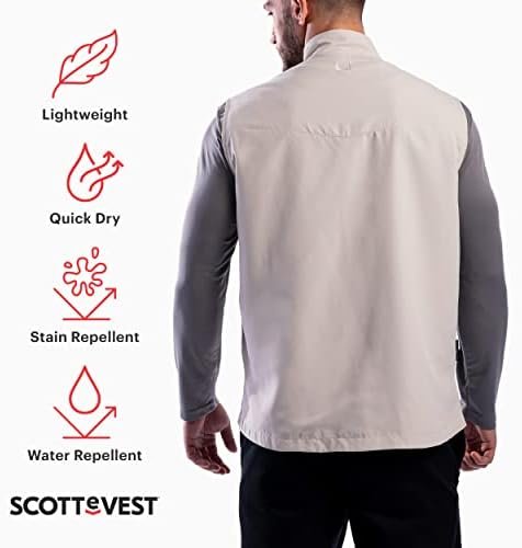 SCOTTeVEST Featherweight Vest for Men - 16 Hidden Pockets - Lightweight Water Repellent for Travel & More - Image 3