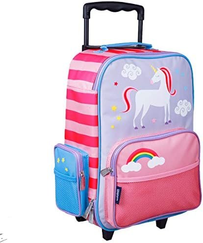 Wildkin Kids Rolling Suitcase for Boys & Girls, Suitcase for Kids Measures 16 x 11.5 x 6 Inches, Kids Luggage is Carry-On Size, Perfect for School & Overnight Travel (Unicorn)