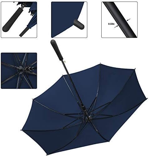 TOPULORS 43 In Long Stick Umbrella for Men and Women,Automatic Open, Double Strong Umbrella Bone for Outdoor Use-Purplish Blue(2 Pack) - Image 3