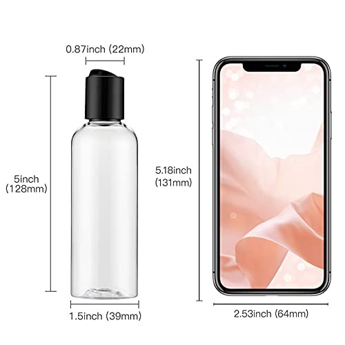 3.4 oz Travel Bottles for Toiletries, Empty Travel Size Containers Tsa Approved, 5PCS Small Plastic Shampoo Bottles with Labels (100ml, Clear) - Image 6